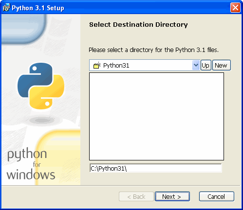 [Python 安裝程序：選擇目標目錄]