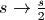 s \to \frac{s}{2}